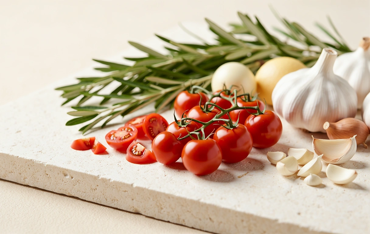 Ingredienti freschi mediterranei